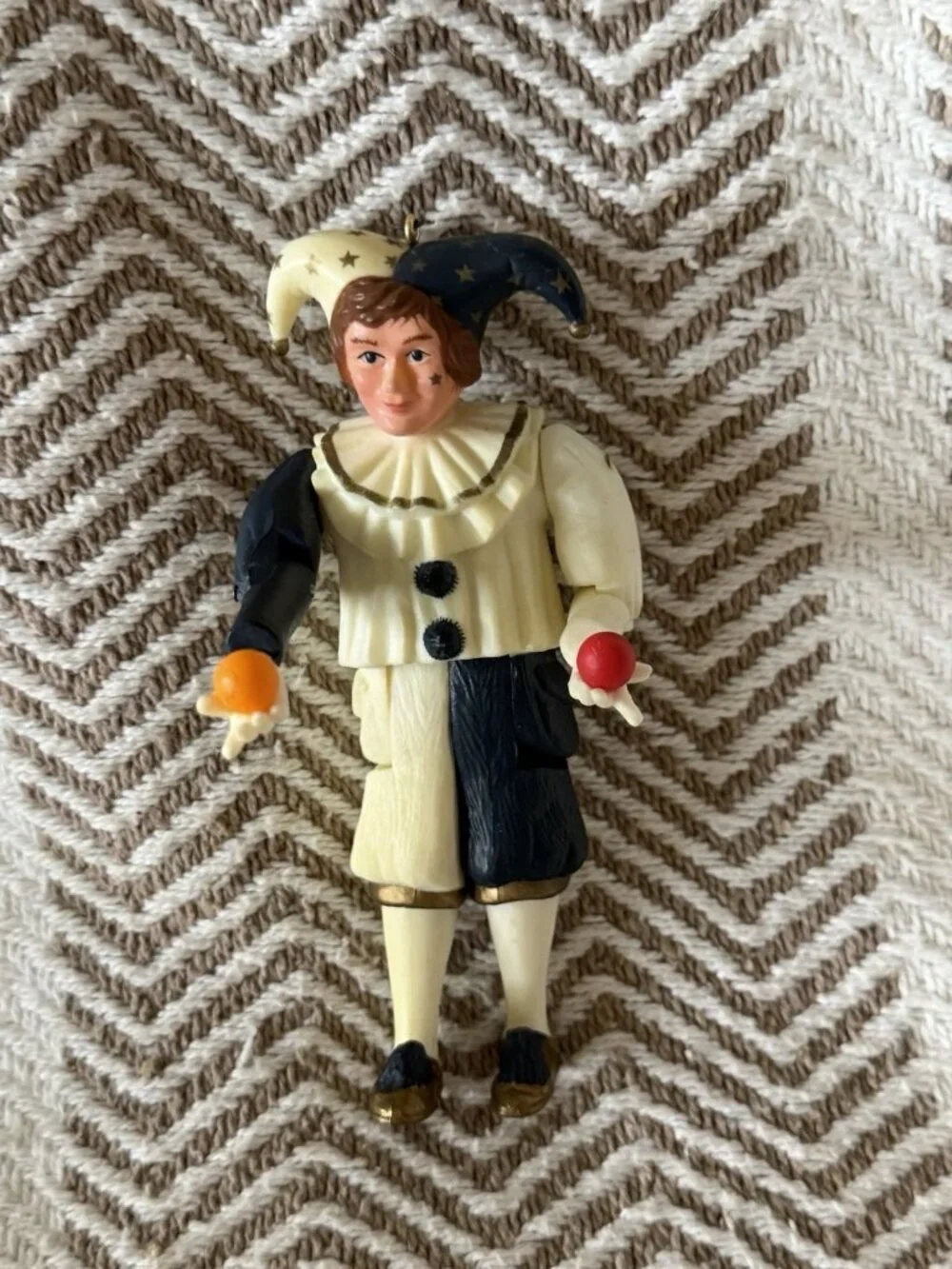 1984 Hallmark Keepsake Holiday Jester Christmas Ornament Movable Arms Legs Box